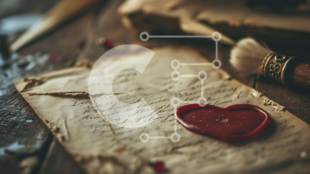 Intra Συλλεκτικό Ξύλινο Παζλ Plywood  4mm - Φάκελος με κόκκινο κερί σφραγίδα σε παλιό χαρτί Σε Ξύλινο Κουτί - Διαστάσεις Puzzle: 10x10 cm – 25 κομμάτια