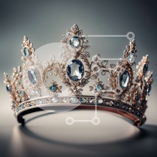 Σετ των 2 Intra Συλλεκτικό Ξύλινο Παζλ Plywood  4mm - Εκπληκτική κινηματογράφηση σε πρώτο πλάνο μιας τιάρας με χρυσό και διαμάντι Σε Ξύλινο Κουτί - Διαστάσεις: 10x10 cm – 25 κομμάτια