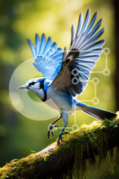 Σετ των 2 Intra Συλλεκτικό Ξύλινο Παζλ Plywood  4mm - Εκπληκτική εικόνα ενός Blue Jay σε πτήση Σε Ξύλινο Κουτί - Διαστάσεις: 10x10 cm – 25 κομμάτια