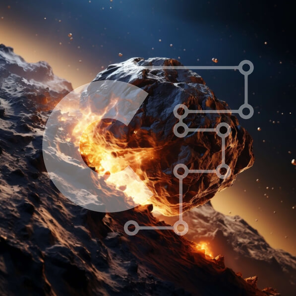 Intra Συλλεκτικό Ξύλινο Παζλ Plywood  4mm - Καταστροφή και χάος καθώς ένας τεράστιος αστεροειδής πλησιάζει τη Γη Σε Ξύλινο Κουτί - Διαστάσεις: 10x10 cm – 25 κομμάτια