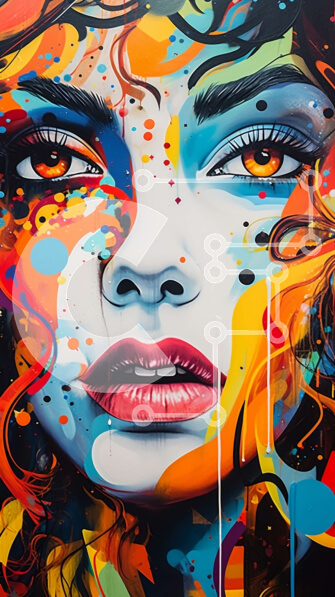 Intra Συλλεκτικό Ξύλινο Παζλ Plywood  4mm - Σαγηνευτική εικόνα μιας γυναίκας χαμένης στις σκέψεις με πιτσιλιές μπογιάς Σε Ξύλινο Κουτί - Διαστάσεις Puzzle: 10x10 cm – 25 κομμάτια