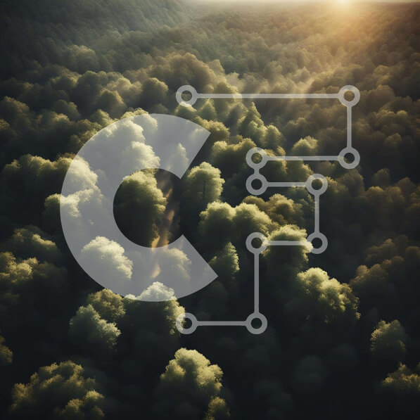 Intra Συλλεκτικό Ξύλινο Παζλ Plywood  4mm - Αεροφωτογραφία του δάσους με τη δύση του ηλίου Σε Ξύλινο Κουτί - Διαστάσεις: 10x10 cm – 25 κομμάτια