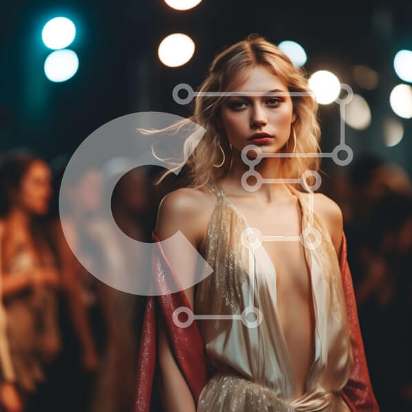 Σετ των 2 Intra Συλλεκτικό Ξύλινο Παζλ Plywood  4mm - Εκπληκτικό χρυσό φόρεμα στην πασαρέλα σε μια επίδειξη μόδας Σε Ξύλινο Κουτί - Διαστάσεις: 10x10 cm – 25 κομμάτια