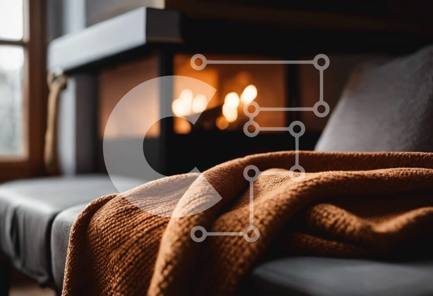 Intra Συλλεκτικό Ξύλινο Παζλ Plywood  4mm - Άνετο σαλόνι με καναπέ και τζάκι Σε Ξύλινο Κουτί - Διαστάσεις Puzzle: 10x10 cm – 25 κομμάτια