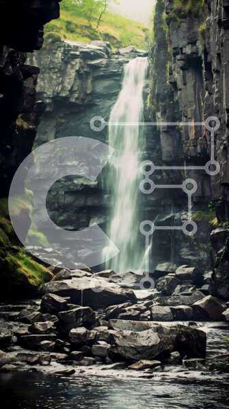 Σετ των 2 Intra Συλλεκτικό Ξύλινο Παζλ Plywood  4mm - Καταπληκτική εικόνα ενός καταρράκτη σε ένα καταπράσινο δάσος Σε Ξύλινο Κουτί - Διαστάσεις: 10x10 cm – 25 κομμάτια