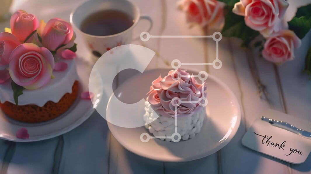 Σετ των 2 Intra Συλλεκτικό Ξύλινο Παζλ Plywood  4mm - Τραπέζι με επιδόρπια και ευχαριστήρια κάρτα Σε Ξύλινο Κουτί - Διαστάσεις: 10x10 cm – 25 κομμάτια