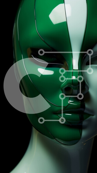 Intra Συλλεκτικό Ξύλινο Παζλ Plywood  4mm - Πράσινη και Λευκή Μάσκα - Ομορφιά και Μόδα Σε Ξύλινο Κουτί - Διαστάσεις Puzzle: 10x10 cm – 25 κομμάτια