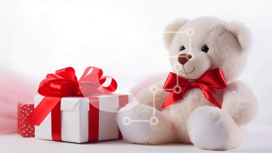 Intra Συλλεκτικό Ξύλινο Παζλ Plywood  4mm - Teddy Bear με δώρα και μπαλόνια - Μια γιορτινή ευκαιρία Σε Ξύλινο Κουτί - Διαστάσεις: 10x10 cm – 25 κομμάτια