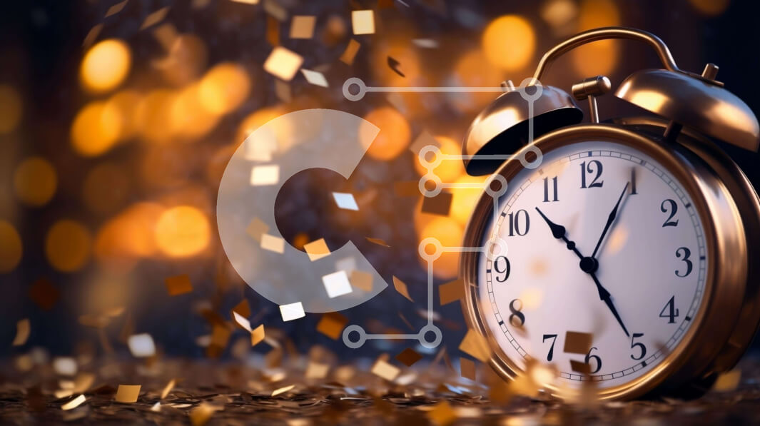 Intra Συλλεκτικό Ξύλινο Παζλ Plywood  4mm - Ξυπνητήρι σε φόντο χρυσό κομφετί Σε Ξύλινο Κουτί - Διαστάσεις Puzzle: 10x10 cm – 25 κομμάτια