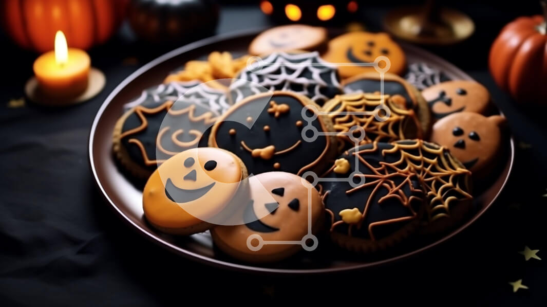 Intra Συλλεκτικό Ξύλινο Παζλ Plywood  4mm - Πιάτο μπισκότων με κεριά με θέμα το Halloween Σε Ξύλινο Κουτί - Διαστάσεις Puzzle: 10x10 cm – 25 κομμάτια