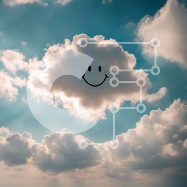 Intra Συλλεκτικό Ξύλινο Παζλ Plywood  4mm - Χαμογελαστό σύννεφο στον ουρανό με τα γύρω σύννεφα Σε Ξύλινο Κουτί - Διαστάσεις Puzzle: 10x10 cm – 25 κομμάτια