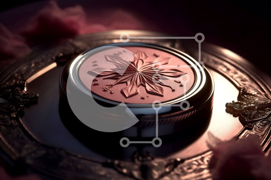 Intra Συλλεκτικό Ξύλινο Παζλ Plywood  4mm - Όμορφη κινηματογράφηση σε πρώτο πλάνο του προσώπου μιας γυναίκας με ροζ ρουζ και κόκκινο κραγιόν Σε Ξύλινο Κουτί - Διαστάσεις Puzzle: 10x10 cm – 25 κομμάτια