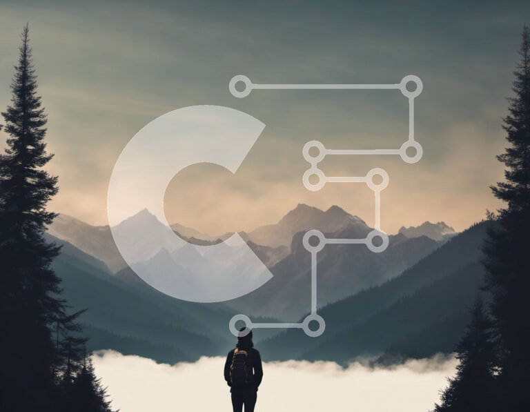 Intra Συλλεκτικό Ξύλινο Παζλ Plywood  4mm - Πρόσωπο σε ένα ειδυλλιακό τοπίο με βουνά και δέντρα Σε Ξύλινο Κουτί - Διαστάσεις: 10x10 cm – 25 κομμάτια