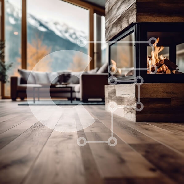 Intra Συλλεκτικό Ξύλινο Παζλ Plywood  4mm - Κομψό σαλόνι με όμορφη θέα στο βουνό Σε Ξύλινο Κουτί - Διαστάσεις Puzzle: 10x10 cm – 25 κομμάτια