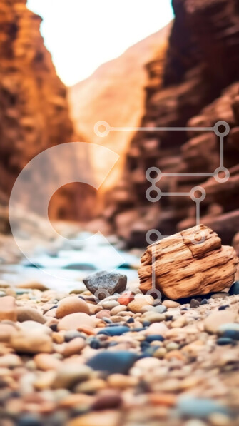 Σετ των 2 Intra Συλλεκτικό Ξύλινο Παζλ Plywood  4mm - Όμορφο τοπίο του Red Rock Canyon με ρέμα και καταρράκτη Σε Ξύλινο Κουτί - Διαστάσεις: 10x10 cm – 25 κομμάτια