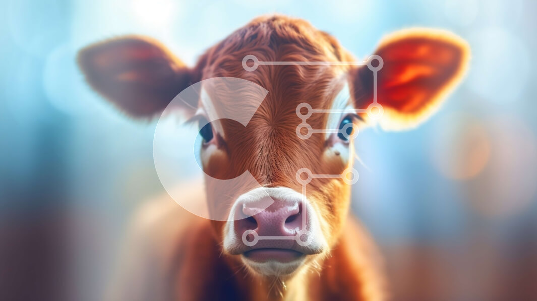 Σετ των 2 Intra Συλλεκτικό Ξύλινο Παζλ Plywood  4mm - Κοντινό πλάνο του προσώπου ενός μωρού αγελάδας με μεγάλα καστανά μάτια και μικρή μύτη Σε Ξύλινο Κουτί - Διαστάσεις: 10x10 cm – 25 κομμάτια