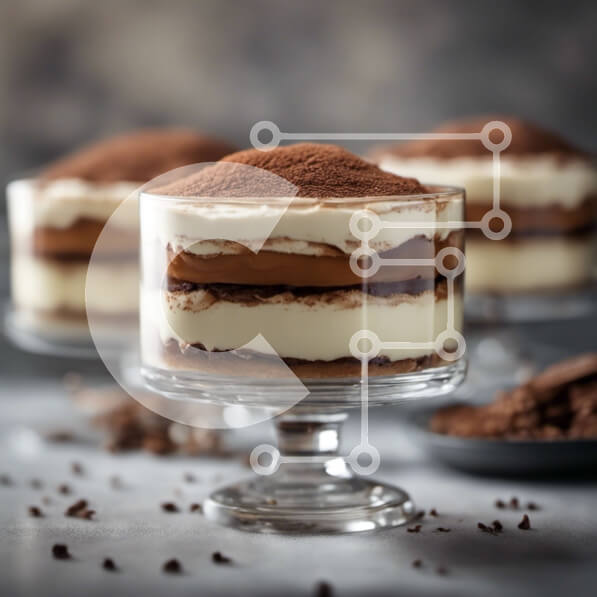 Σετ των 2 Intra Συλλεκτικό Ξύλινο Παζλ Plywood  4mm - Trio of Desserts σε Clear Glass Cup Σε Ξύλινο Κουτί - Διαστάσεις: 10x10 cm – 25 κομμάτια
