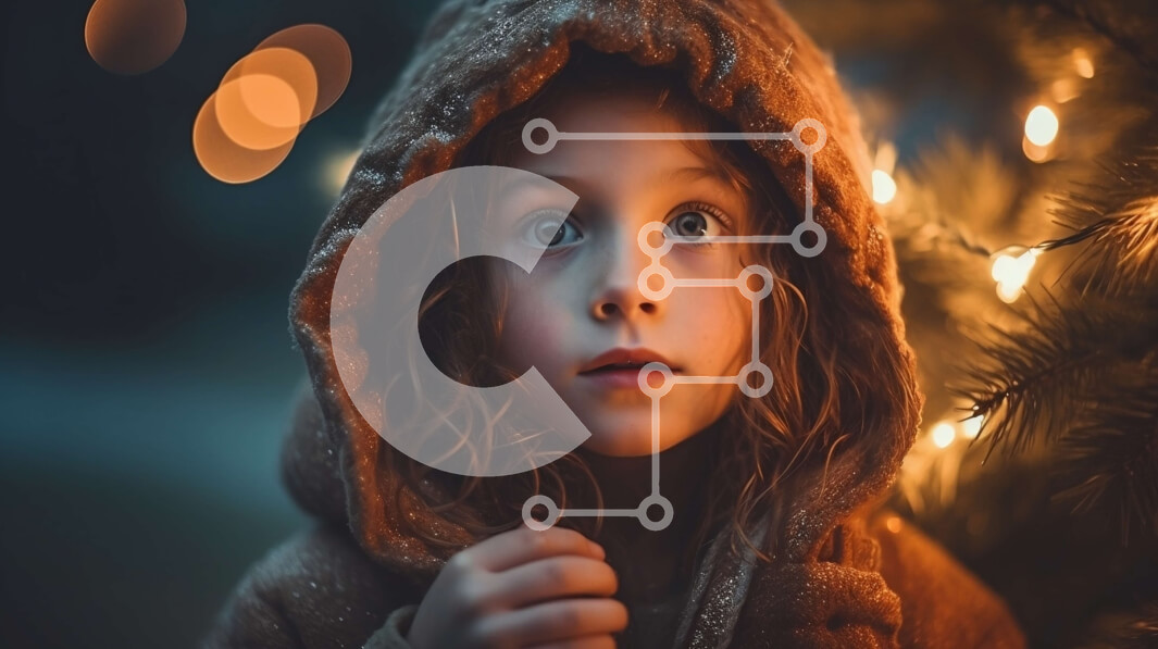 Intra Συλλεκτικό Ξύλινο Παζλ Plywood  4mm - Νεαρό κορίτσι που συλλογίζεται τις διακοπές μπροστά από το χριστουγεννιάτικο δέντρο Σε Ξύλινο Κουτί - Διαστάσεις Puzzle: 10x10 cm – 25 κομμάτια