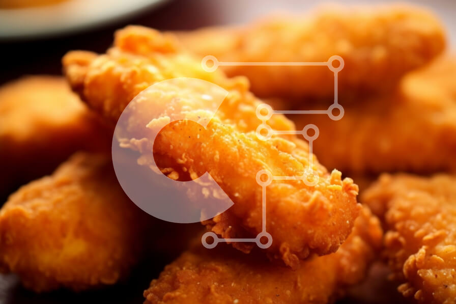 Σετ των 2 Intra Συλλεκτικό Ξύλινο Παζλ Plywood  4mm - Νόστιμες τηγανητές κοτομπουκιές και πατάτες για το επόμενο γεύμα σας Σε Ξύλινο Κουτί - Διαστάσεις: 10x10 cm – 25 κομμάτια