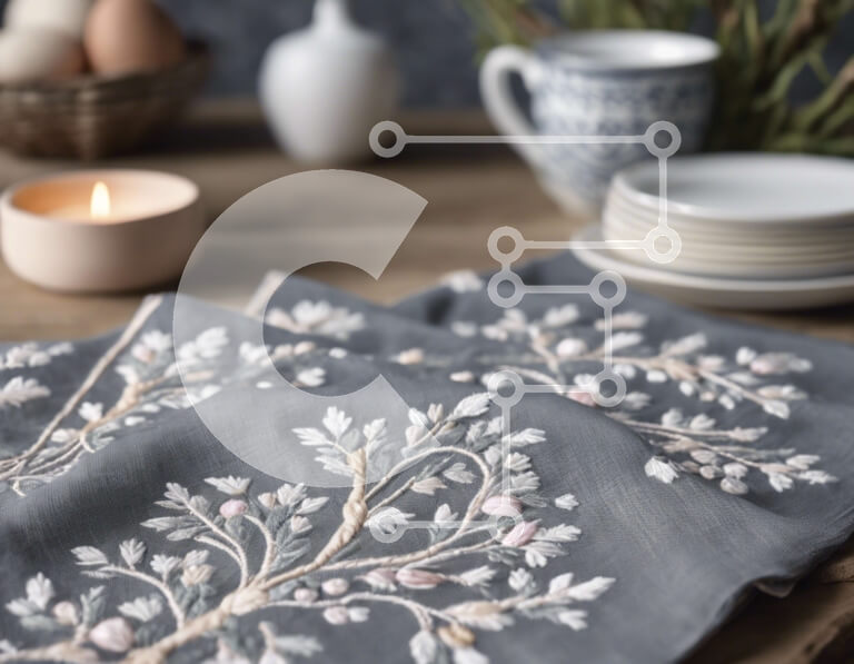 Σετ των 2 Intra Συλλεκτικό Ξύλινο Παζλ Plywood  4mm - Κομψό τραπέζι με λουλουδένιες χαρτοπετσέτες και φλιτζάνια τσαγιού Σε Ξύλινο Κουτί - Διαστάσεις: 10x10 cm – 25 κομμάτια