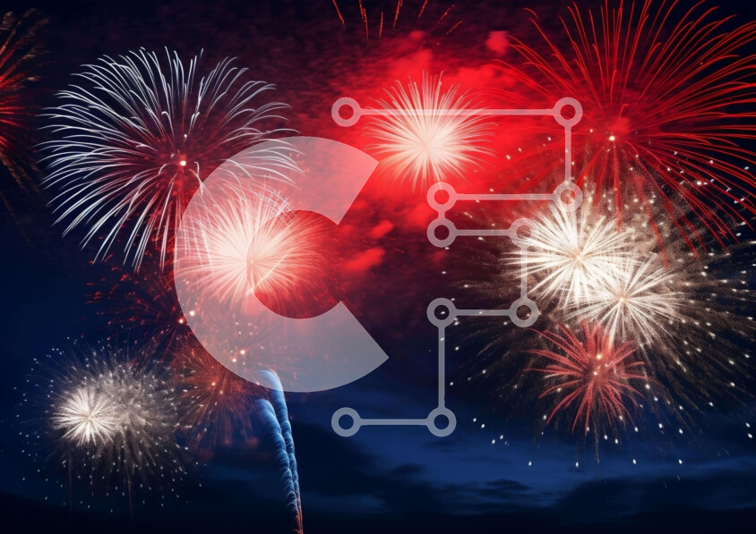 Intra Συλλεκτικό Ξύλινο Παζλ Plywood  4mm - Πολύχρωμη επίδειξη πυροτεχνημάτων τη νύχτα Σε Ξύλινο Κουτί - Διαστάσεις: 10x10 cm – 25 κομμάτια