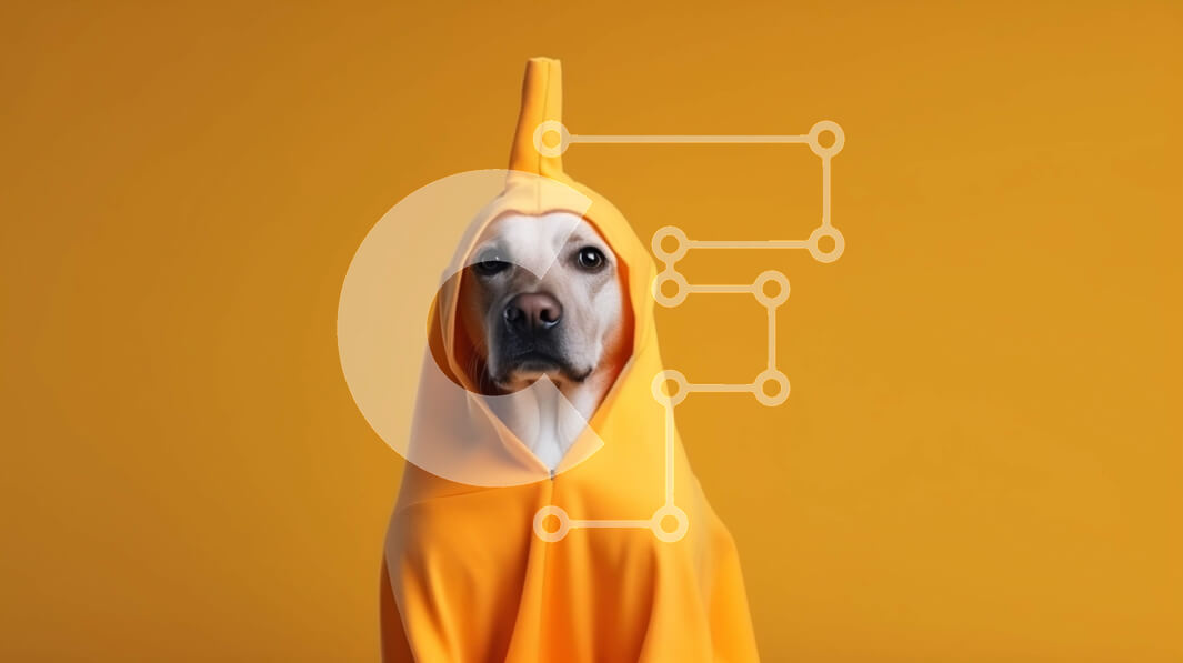 Σετ των 2 Intra Συλλεκτικό Ξύλινο Παζλ Plywood  4mm - Σκύλος με πορτοκαλί μπανάνα κοστούμι Σε Ξύλινο Κουτί - Διαστάσεις: 10x10 cm – 25 κομμάτια