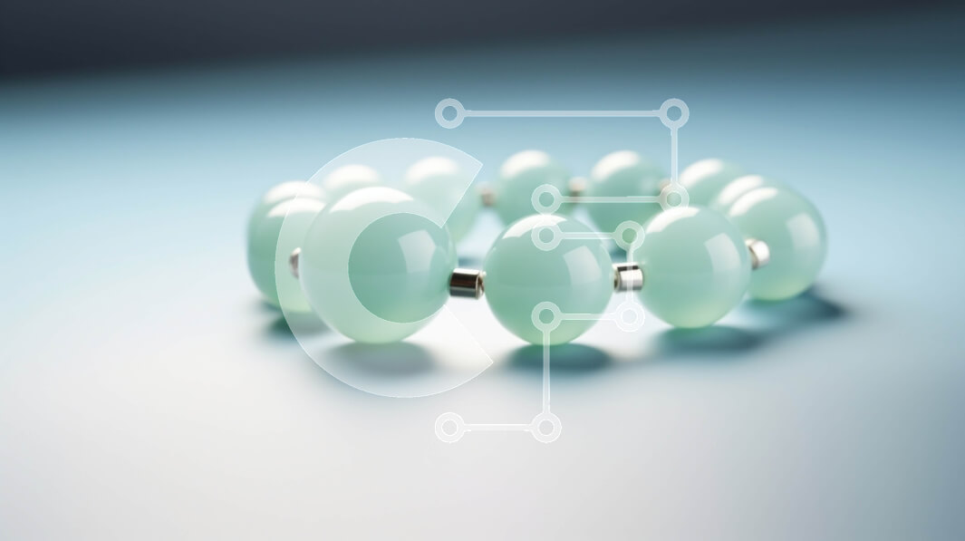 Intra Συλλεκτικό Ξύλινο Παζλ Plywood  4mm - Βραχιόλι με χάντρες από πράσινο νεφρίτη - αξεσουάρ μόδας Σε Ξύλινο Κουτί - Διαστάσεις Puzzle: 10x10 cm – 25 κομμάτια