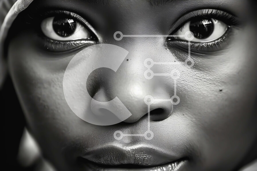 Intra Συλλεκτικό Ξύλινο Παζλ Plywood  4mm - Σοβαρή μαύρη γυναίκα με μια κουκούλα στο κεφάλι της Σε Ξύλινο Κουτί - Διαστάσεις Puzzle: 10x10 cm – 25 κομμάτια