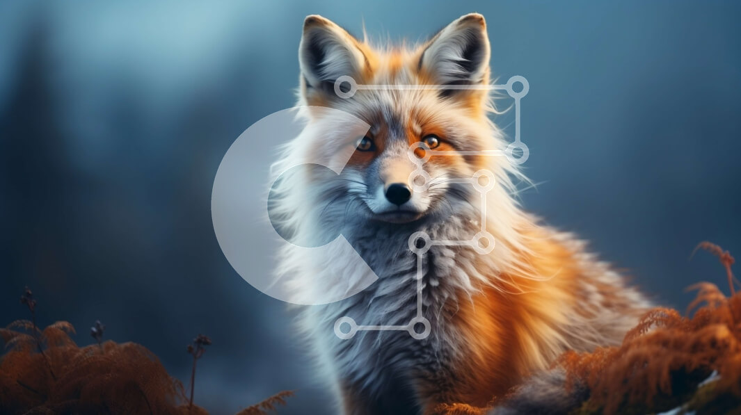 Σετ των 2 Intra Συλλεκτικό Ξύλινο Παζλ Plywood  4mm - Πορτοκαλί αλεπού που κάθεται στο Snowy Hill Σε Ξύλινο Κουτί - Διαστάσεις: 10x10 cm – 25 κομμάτια