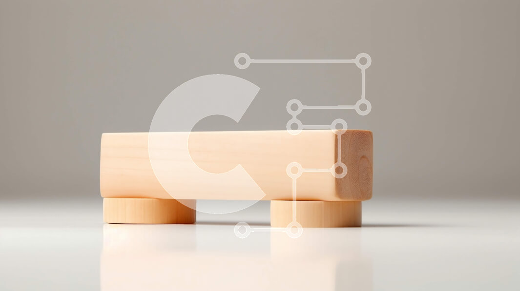 Intra Συλλεκτικό Ξύλινο Παζλ Plywood  4mm - Μινιμαλιστικό ξύλινο μπλοκ σε καθαρή λευκή επιφάνεια Σε Ξύλινο Κουτί - Διαστάσεις: 10x10 cm – 25 κομμάτια