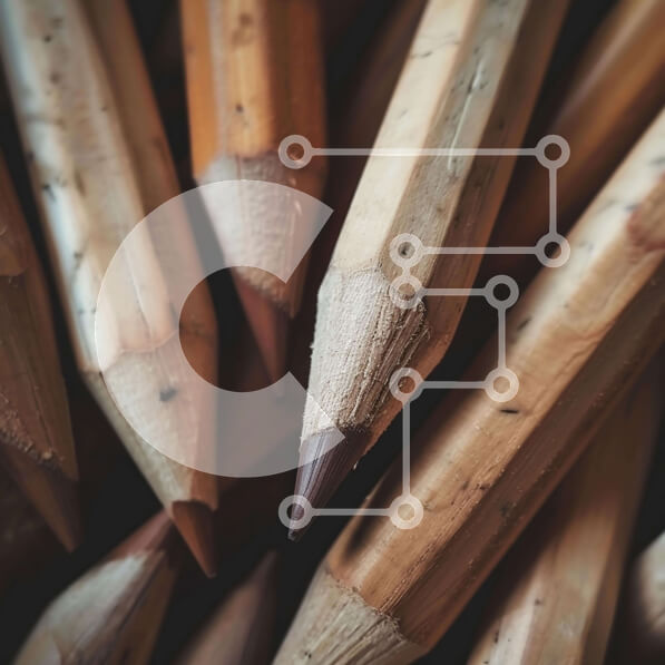 Intra Συλλεκτικό Ξύλινο Παζλ Plywood  4mm - Κοντινό πλάνο στοιβαγμένα ξύλινα μολύβια για σχέδιο και εκπαίδευση Σε Ξύλινο Κουτί - Διαστάσεις Puzzle: 10x10 cm – 25 κομμάτια