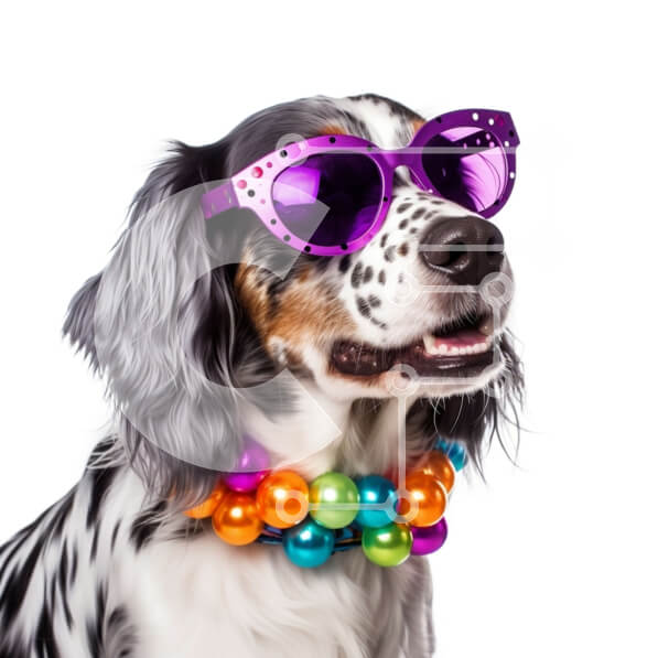 Intra Συλλεκτικό Ξύλινο Παζλ Plywood  4mm - Αξιολάτρευτο σκυλί με πολύχρωμες χάντρες και κομψά γυαλιά ηλίου Σε Ξύλινο Κουτί - Διαστάσεις: 10x10 cm – 25 κομμάτια