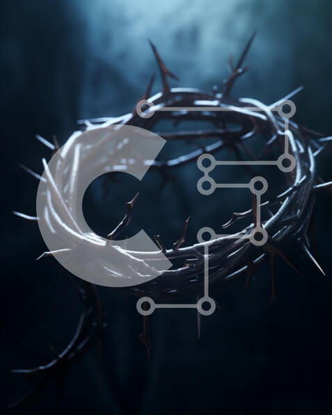 Intra Συλλεκτικό Ξύλινο Παζλ Plywood  4mm - Περίπλοκο αγκάθινο στέμμα που συμβολίζει τη δύναμη και τη δύναμη Σε Ξύλινο Κουτί - Διαστάσεις Puzzle: 10x10 cm – 25 κομμάτια