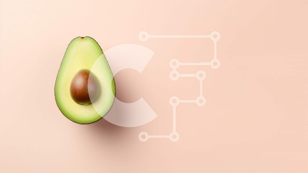 Σετ των 2 Intra Συλλεκτικό Ξύλινο Παζλ Plywood  4mm - Αβοκάντο κομμένο στη μέση σε μπεζ φόντο Σε Ξύλινο Κουτί - Διαστάσεις: 10x10 cm – 25 κομμάτια