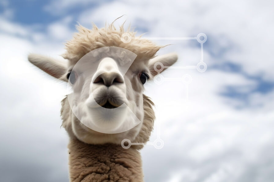 Σετ των 2 Intra Συλλεκτικό Ξύλινο Παζλ Plywood  4mm - Κοντινό πλάνο ενός αλπακά που κοιτάζει επίμονα την κάμερα Σε Ξύλινο Κουτί - Διαστάσεις: 10x10 cm – 25 κομμάτια