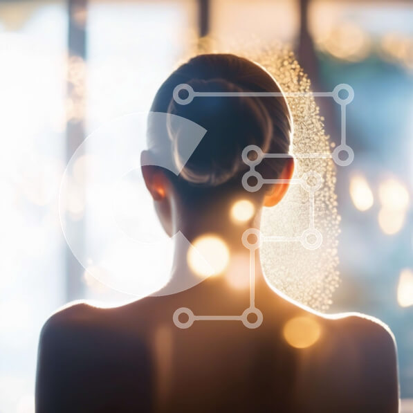 Σετ των 2 Intra Συλλεκτικό Ξύλινο Παζλ Plywood  4mm - Γυναίκα που βλέπει μακριά από την κάμερα με χτένισμα updo, απολαμβάνοντας ένα αναζωογονητικό ντους Σε Ξύλινο Κουτί - Διαστάσεις: 10x10 cm – 25 κομμάτια