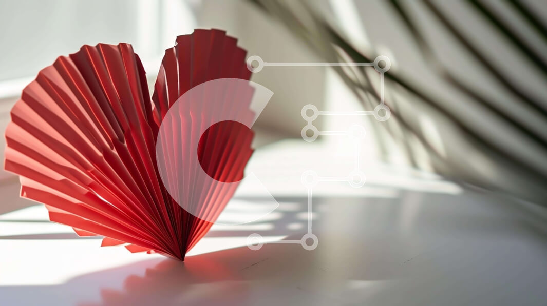 Intra Συλλεκτικό Ξύλινο Παζλ Plywood  4mm - Κόκκινο χάρτινο γλυπτό σε σχήμα καρδιάς στο περβάζι παραθύρου με φυτά Σε Ξύλινο Κουτί - Διαστάσεις Puzzle: 10x10 cm – 25 κομμάτια