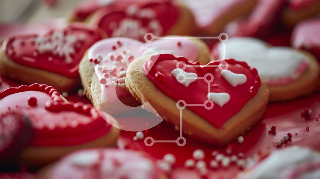 Σετ των 2 Intra Συλλεκτικό Ξύλινο Παζλ Plywood  4mm - Μπισκότα για την ημέρα του Αγίου Βαλεντίνου σε σχήμα καρδιάς Σε Ξύλινο Κουτί - Διαστάσεις: 10x10 cm – 25 κομμάτια