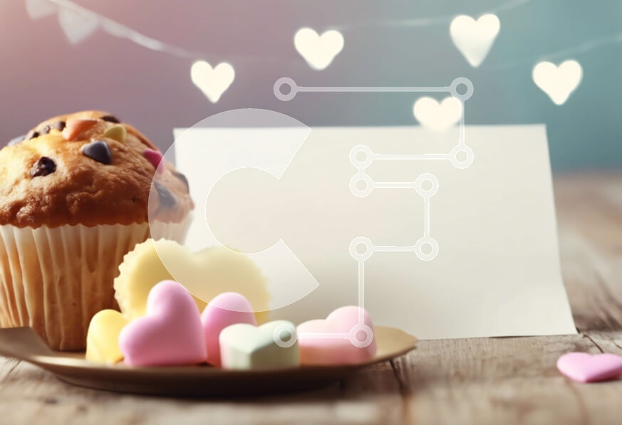 Σετ των 2 Intra Συλλεκτικό Ξύλινο Παζλ Plywood  4mm - Απολαύσεις για την ημέρα του Αγίου Βαλεντίνου - Muffin, Cupcake και Candy Candy Σε Ξύλινο Κουτί - Διαστάσεις: 10x10 cm – 25 κομμάτια