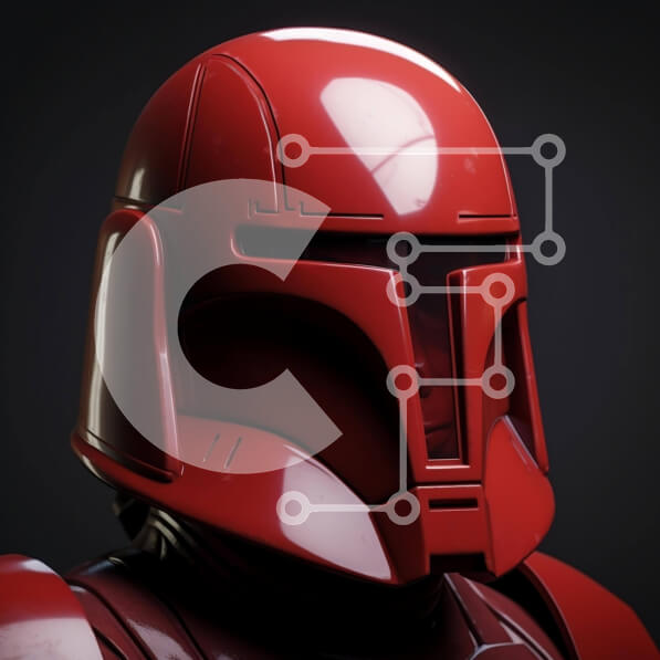 Intra Συλλεκτικό Ξύλινο Παζλ Plywood  4mm - Κόκκινο κράνος Mandalorian Σε Ξύλινο Κουτί - Διαστάσεις Puzzle: 10x10 cm – 25 κομμάτια