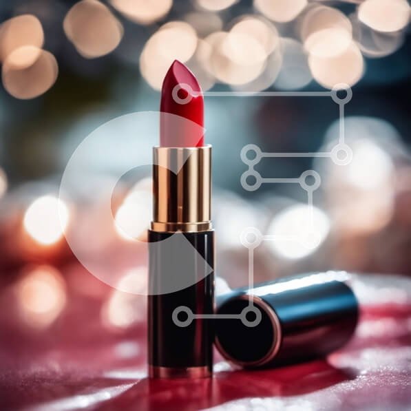 Σετ των 2 Intra Συλλεκτικό Ξύλινο Παζλ Plywood  4mm - Κομψό και μεταλλικό κόκκινο κραγιόν σε κόκκινο τραπεζομάντιλο Σε Ξύλινο Κουτί - Διαστάσεις: 10x10 cm – 25 κομμάτια