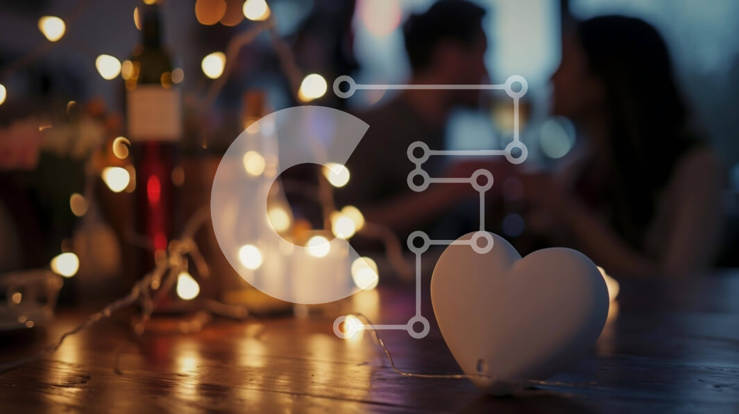 Intra Συλλεκτικό Ξύλινο Παζλ Plywood  4mm - Ρομαντικό ζευγάρι που γιορτάζει την αγάπη με ένα αντικείμενο σε σχήμα καρδιάς Σε Ξύλινο Κουτί - Διαστάσεις Puzzle: 10x10 cm – 25 κομμάτια