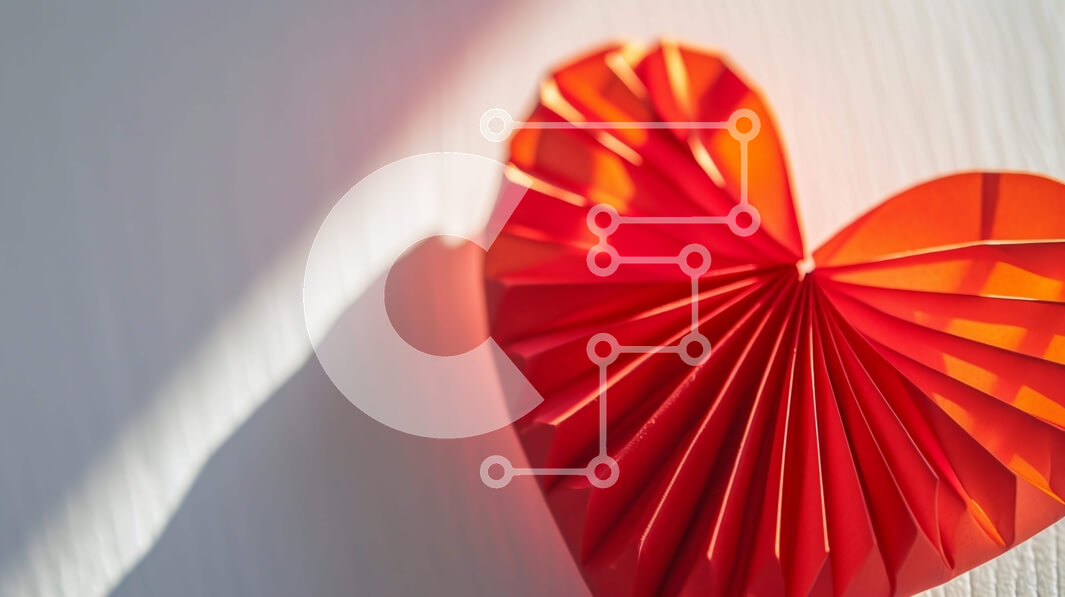 Intra Συλλεκτικό Ξύλινο Παζλ Plywood  4mm - Κόκκινο χαρτί Origami σε σχήμα καρδιάς σε λευκό τραπέζι Σε Ξύλινο Κουτί - Διαστάσεις Puzzle: 10x10 cm – 25 κομμάτια