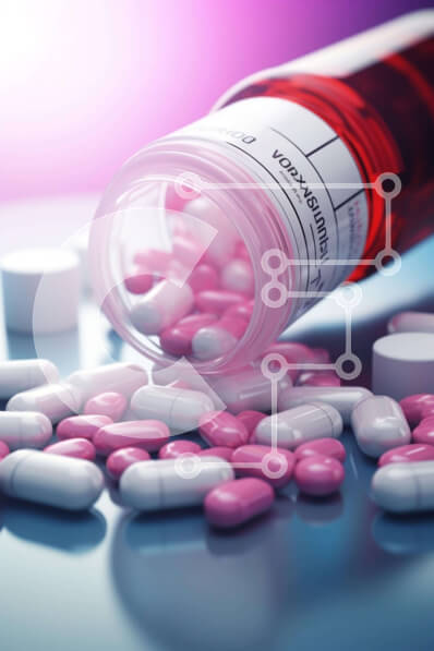 Intra Συλλεκτικό Ξύλινο Παζλ Plywood  4mm - Χυμένα χάπια στο τραπέζι Σε Ξύλινο Κουτί - Διαστάσεις Puzzle: 10x10 cm – 25 κομμάτια