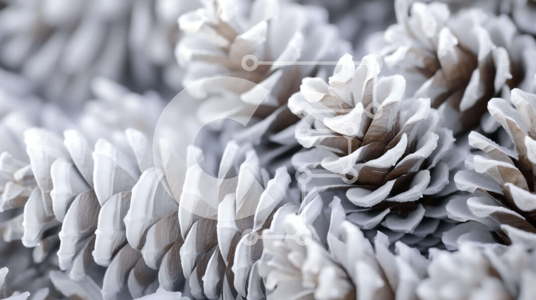 Intra Συλλεκτικό Ξύλινο Παζλ Plywood  4mm - Κοντινό πλάνο με χιονισμένους λευκούς κουκουνάρια Σε Ξύλινο Κουτί - Διαστάσεις: 10x10 cm – 25 κομμάτια