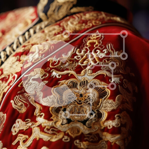 Σετ των 2 Intra Συλλεκτικό Ξύλινο Παζλ Plywood  4mm - Κόκκινο και χρυσό κοστούμι με περίπλοκες λεπτομέρειες Σε Ξύλινο Κουτί - Διαστάσεις: 10x10 cm – 25 κομμάτια