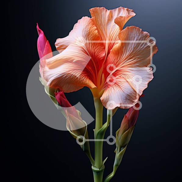 Intra Συλλεκτικό Ξύλινο Παζλ Plywood  4mm - Εκπληκτικό πορτοκαλί λουλούδι με ροζ άκρες σε σκούρο φόντο Σε Ξύλινο Κουτί - Διαστάσεις: 10x10 cm – 25 κομμάτια