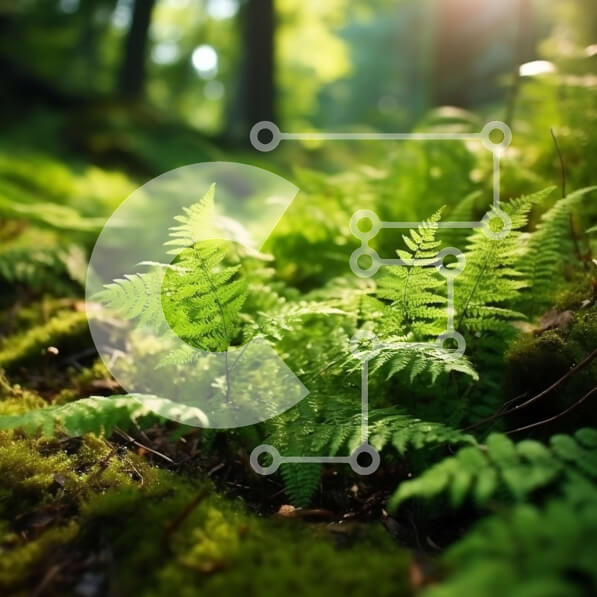 Intra Συλλεκτικό Ξύλινο Παζλ Plywood  4mm - Όμορφη κινηματογράφηση σε πρώτο πλάνο μιας ποώδης φτέρης σε ένα δάσος Σε Ξύλινο Κουτί - Διαστάσεις: 10x10 cm – 25 κομμάτια