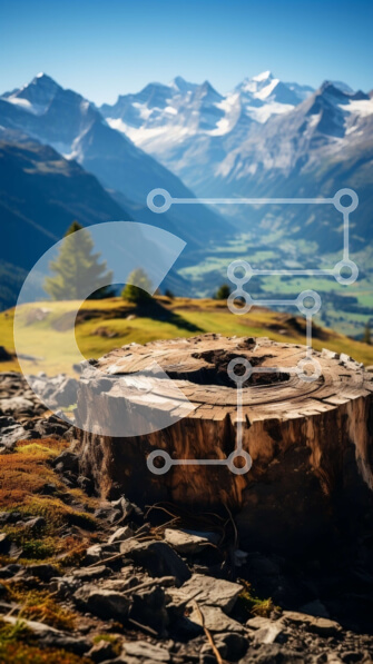 Σετ των 2 Intra Συλλεκτικό Ξύλινο Παζλ Plywood  4mm - Συναρπαστική θέα στις Ελβετικές Άλπεις με τα χιονισμένα βουνά Σε Ξύλινο Κουτί - Διαστάσεις: 10x10 cm – 25 κομμάτια