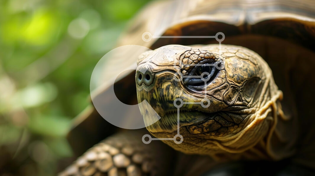 Σετ των 2 Intra Συλλεκτικό Ξύλινο Παζλ Plywood  4mm - Κοντινό πλάνο μιας ενήλικης χελώνας Σε Ξύλινο Κουτί - Διαστάσεις: 10x10 cm – 25 κομμάτια